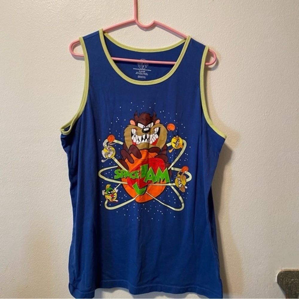Space Jam Shirt Mens Size XL Sleeveless Blue Taz Tank Top